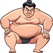 Sumo wrestlers eat one big meal a day.
